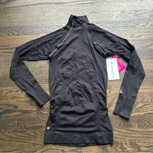 NWT Athleta Finish Fast 2.0 Shirt Womens XS Extra Small Asym Half Zip Fitted New